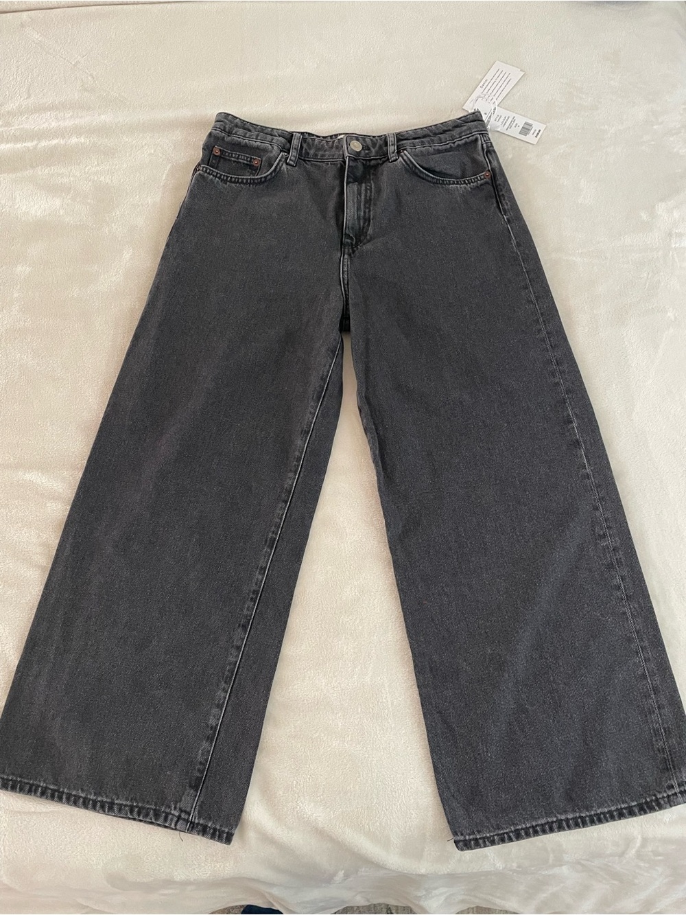 Dark Washed Black Wide Leg Jeans